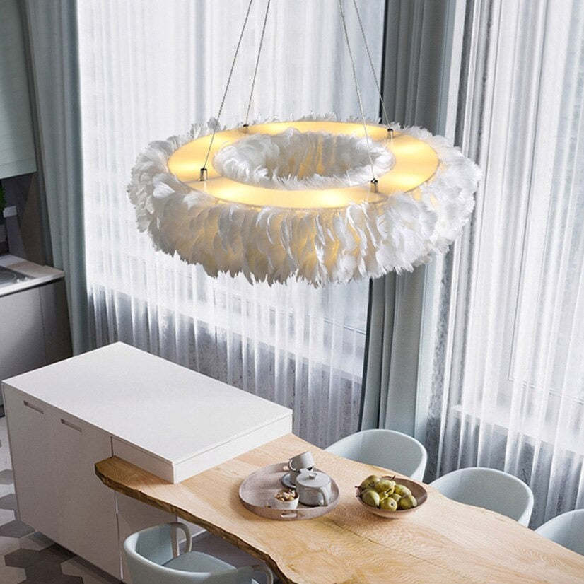 Natural Goose FeatherCeiling Light-Sylvia Space