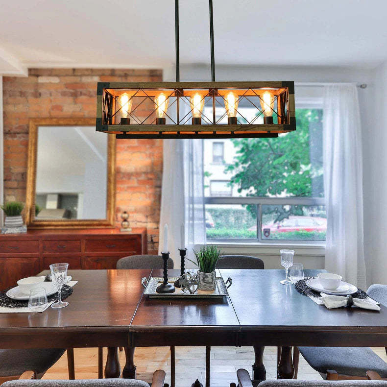 Villa Wood Dining Room Chandelier-Sylvia Space