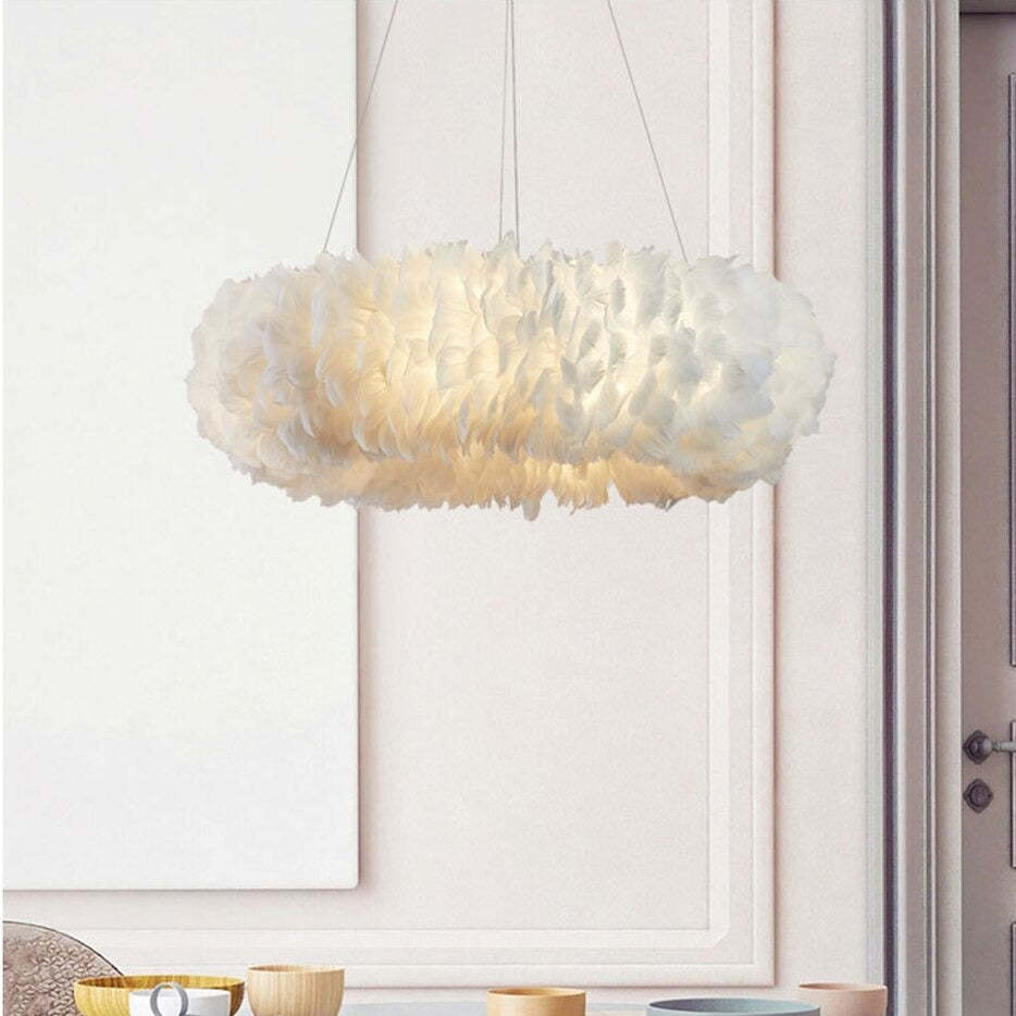Natural Goose FeatherCeiling Light-Sylvia Space