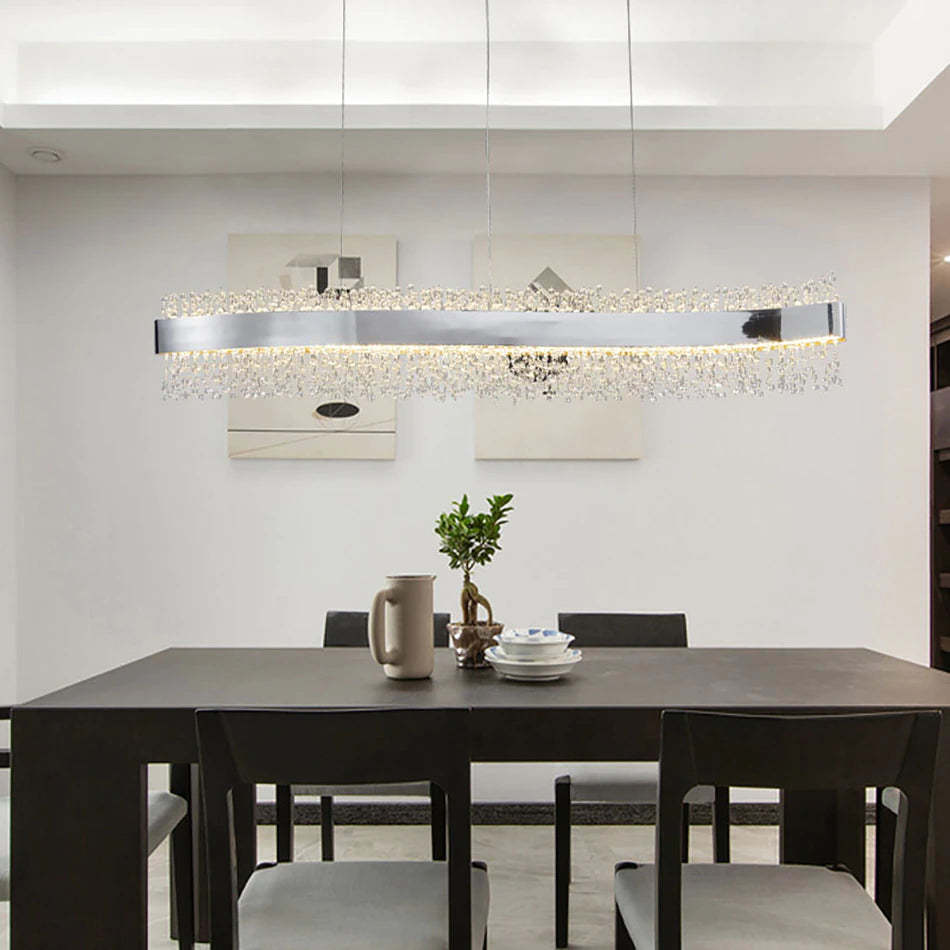 Capri Crystal Dining Room Chandelier-Sylvia Space