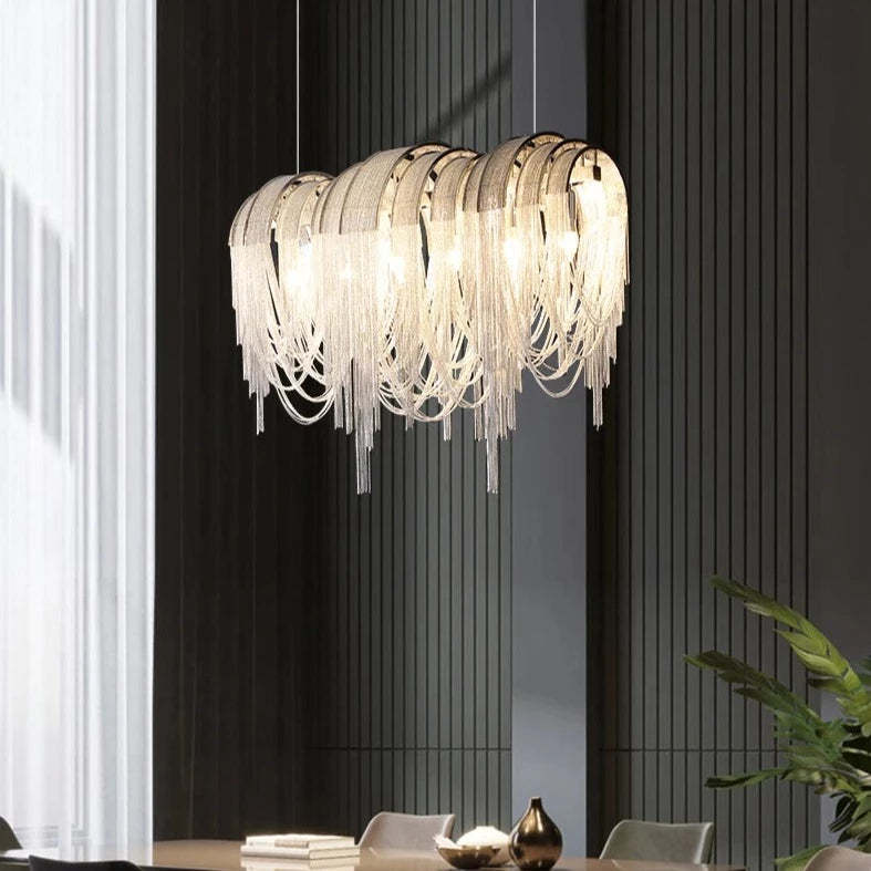 Cadena Chain Tassel Modern Chandelier-Sylvia Space