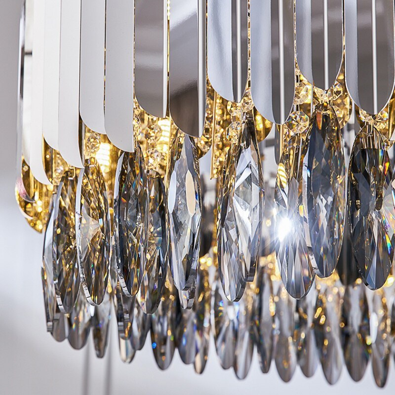Legance Crystal Stainless Steel Chandelier, Chrome-Sylvia Space