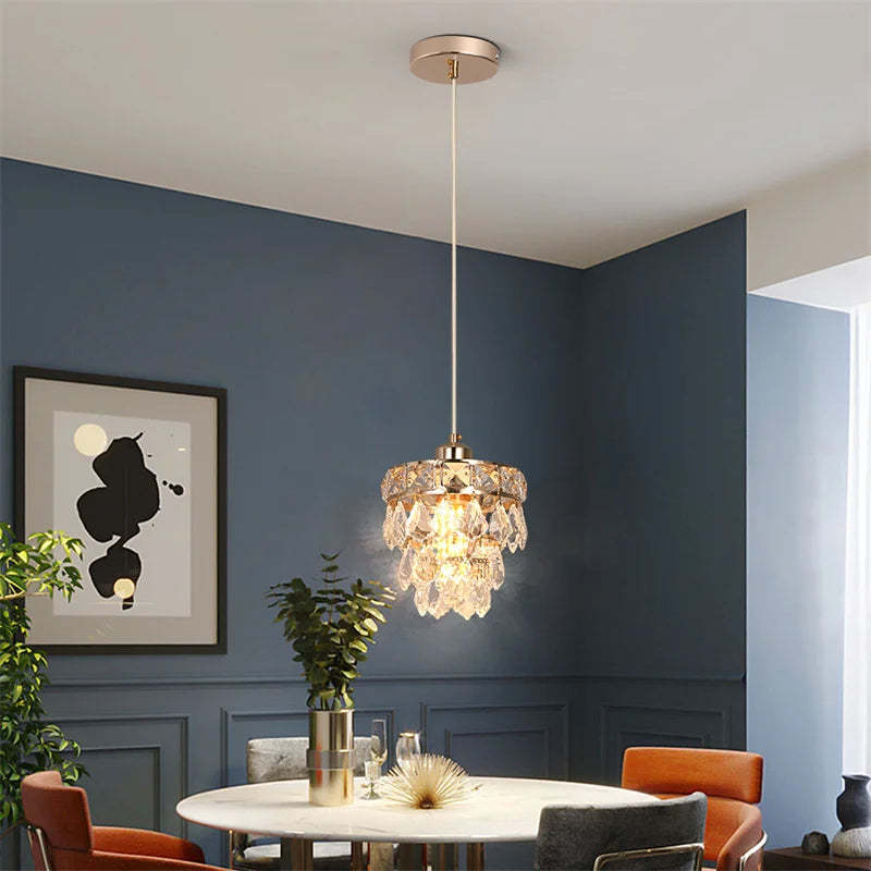 Lazzo Crystal Pendant Ceiling Light-Sylvia Space