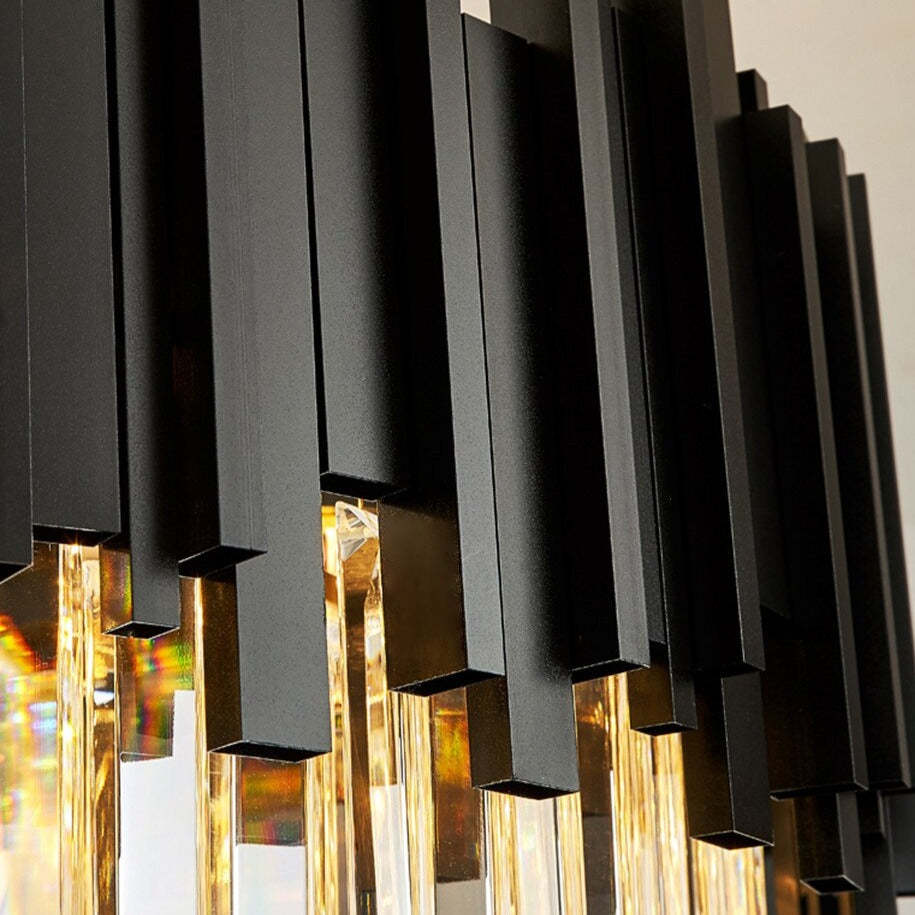 Gio 12" Crystal Chandelier - Black-Sylvia Space