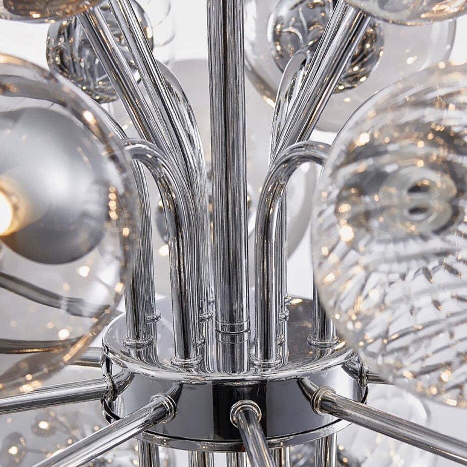 18-Light Glass Modern Chandelier-Sylvia Space