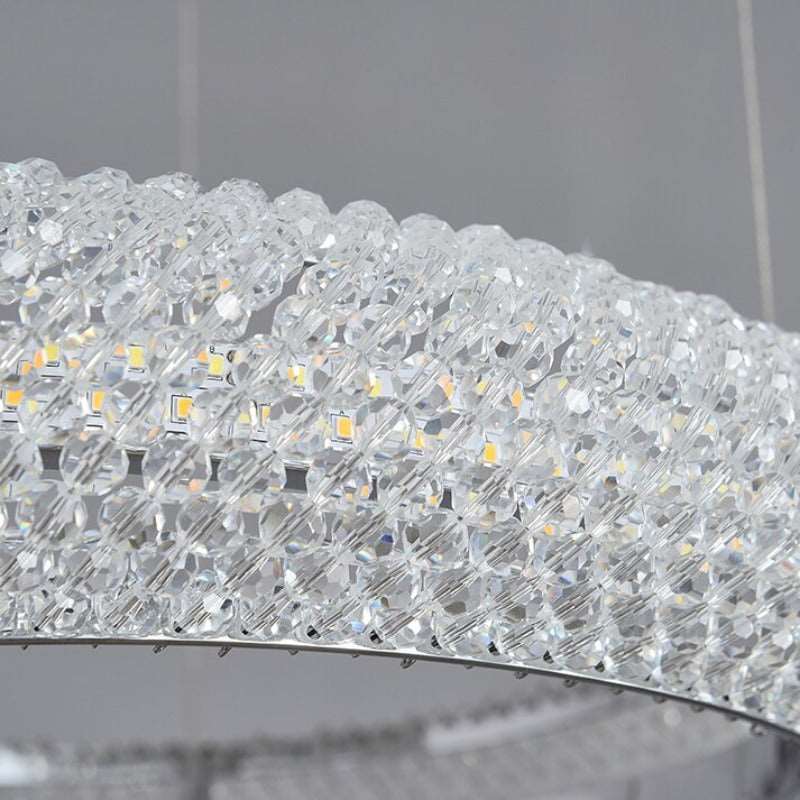 Bergamo Double Ring Modern Crystal Chandelier-Sylvia Space