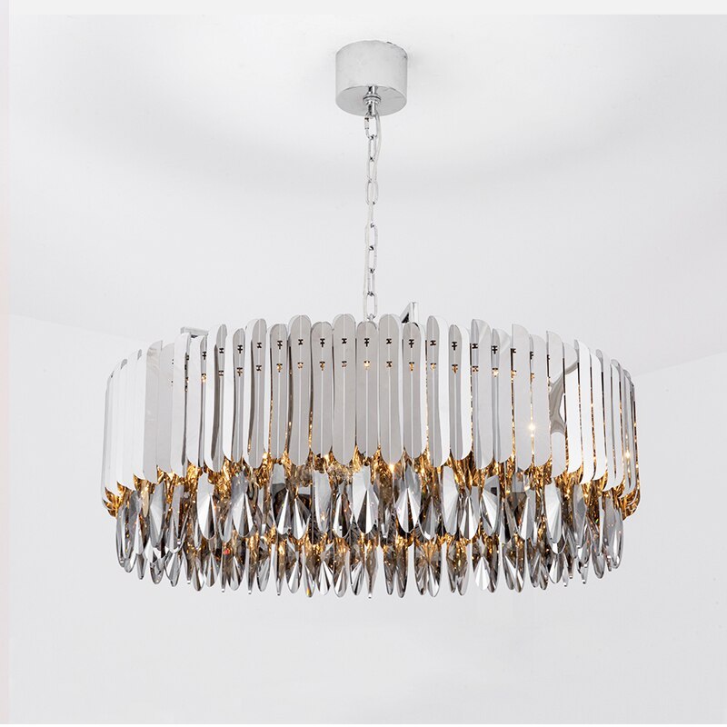 Legance Crystal Stainless Steel Chandelier, Chrome-Sylvia Space