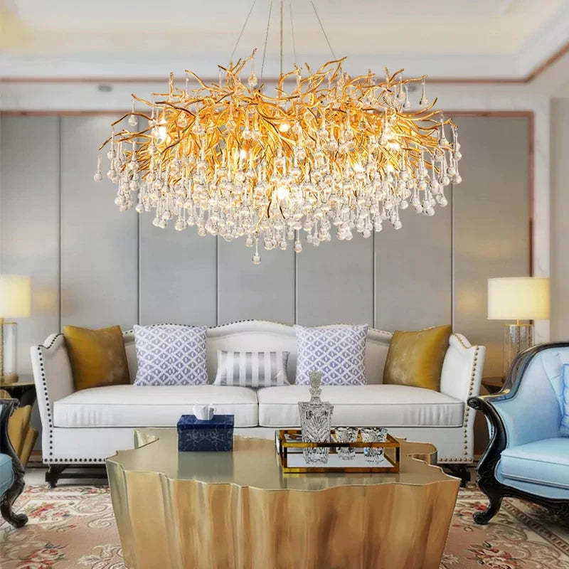 40" Albero Living Room Crystal Chandelier-Sylvia Space