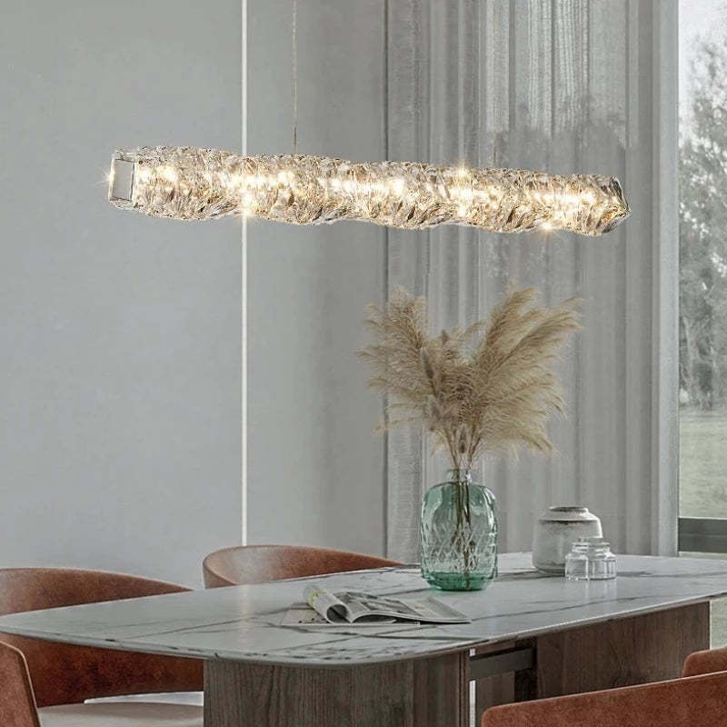 60" Bacci Modern Crystal Dining Room Chandelier-Sylvia Space