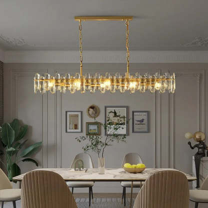 60" Marini Crystal Dining Room Chandelier-Sylvia Space