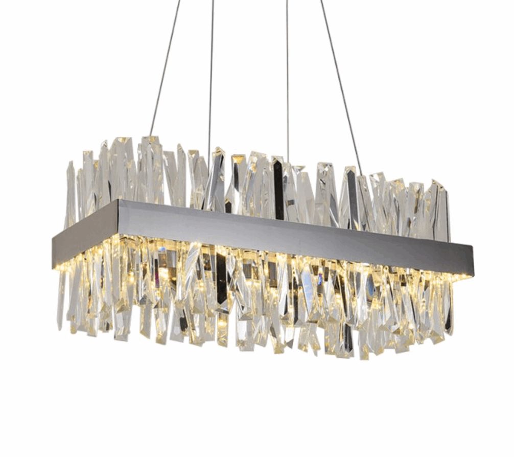 Calvi Crystal Rectangular Chandelier-Sylvia Space