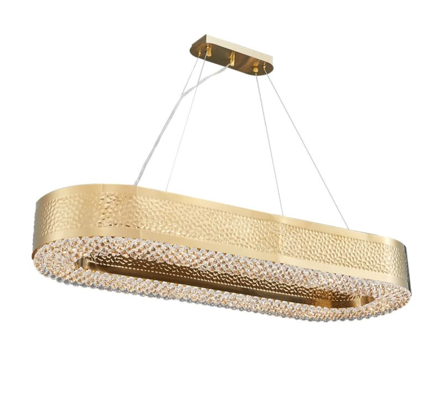 Giovanni Gold Plated Crystal Dining Room Chandelier-Sylvia Space