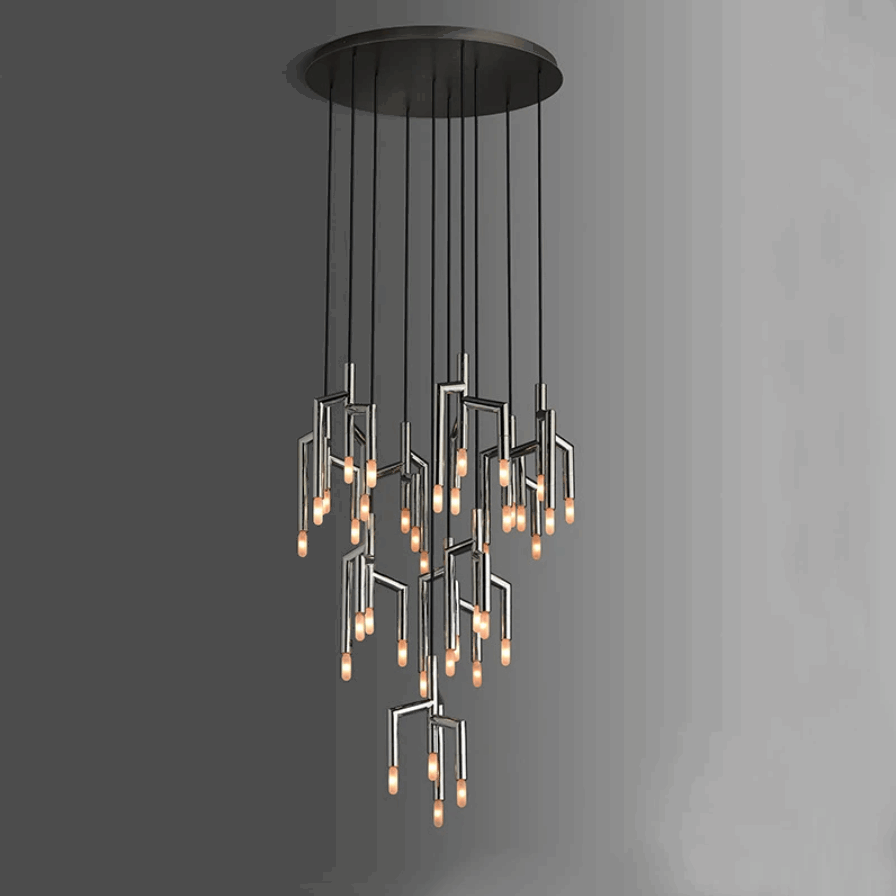 40-Light Stainless Steel Pendant Ceiling Light-Sylvia Space