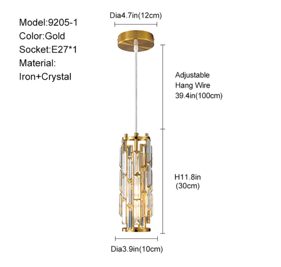 Crystal Pendant Light For Kitchen-Sylvia Space