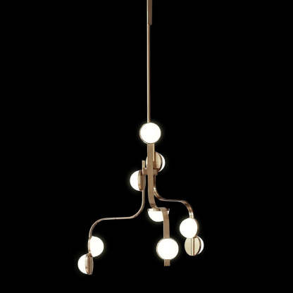 Script 9-Light Modern Brass Chandelier - Lobmeyr-Sylvia Space