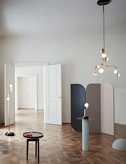 Script 9-Light Modern Brass Chandelier - Lobmeyr-Sylvia Space