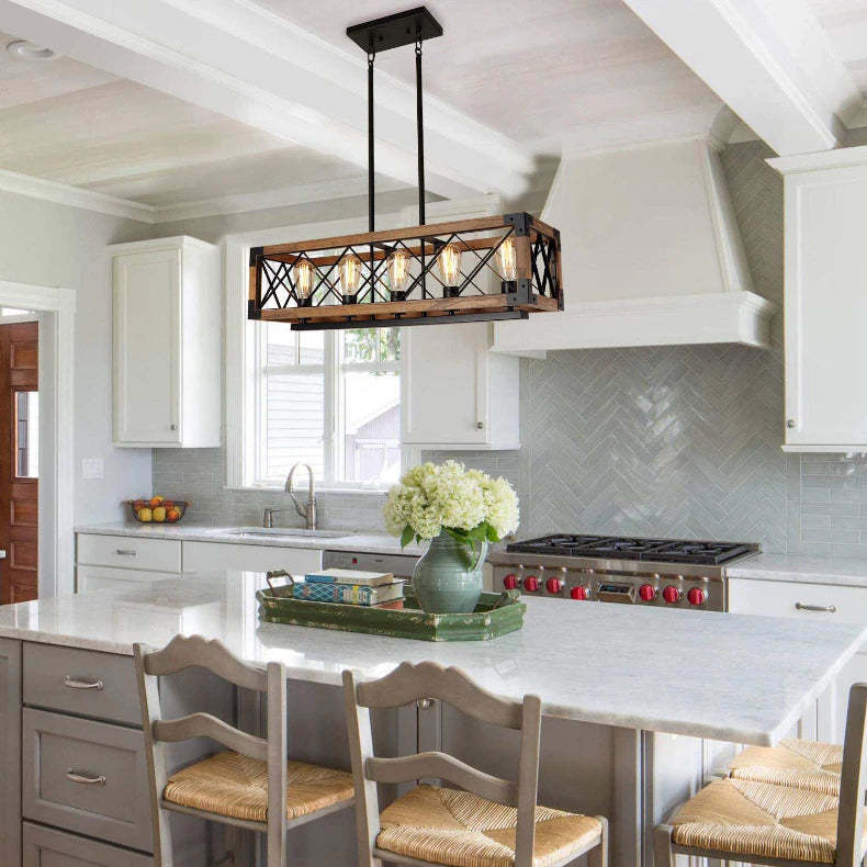 Villa Wood Dining Room Chandelier-Sylvia Space