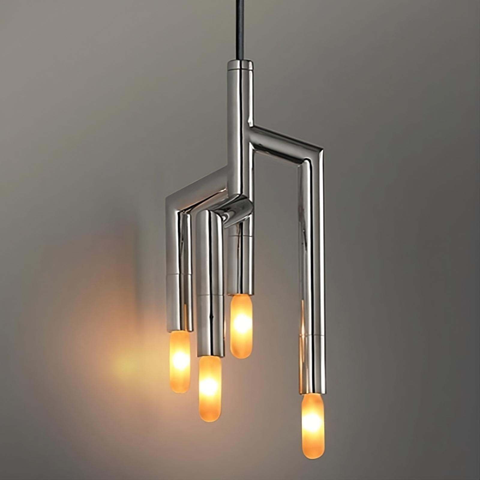 40-Light Stainless Steel Pendant Ceiling Light-Sylvia Space