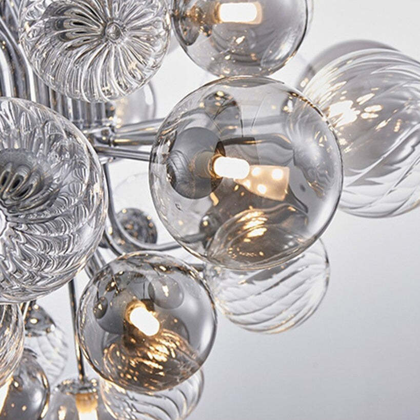 18-Light Glass Modern Chandelier-Sylvia Space