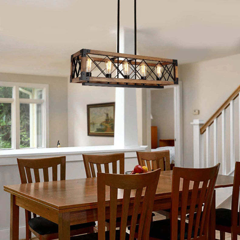 Villa Wood Dining Room Chandelier-Sylvia Space
