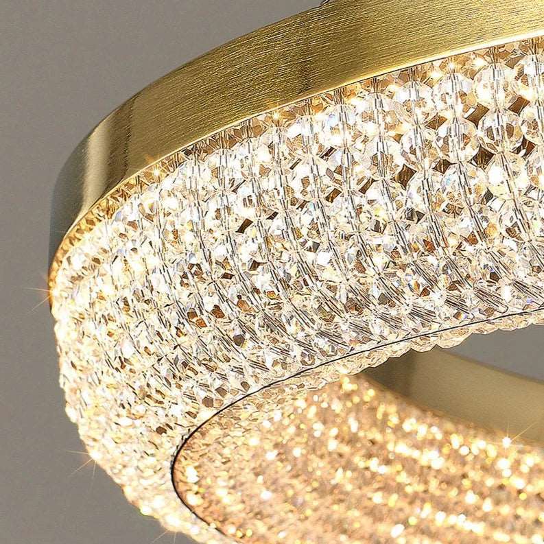 Bergamo Double Ring Crystal Chandelier-Sylvia Space