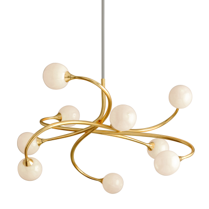 Signature Modern Chandelier - 294-09-CE - Corbett Lighting-Sylvia Space