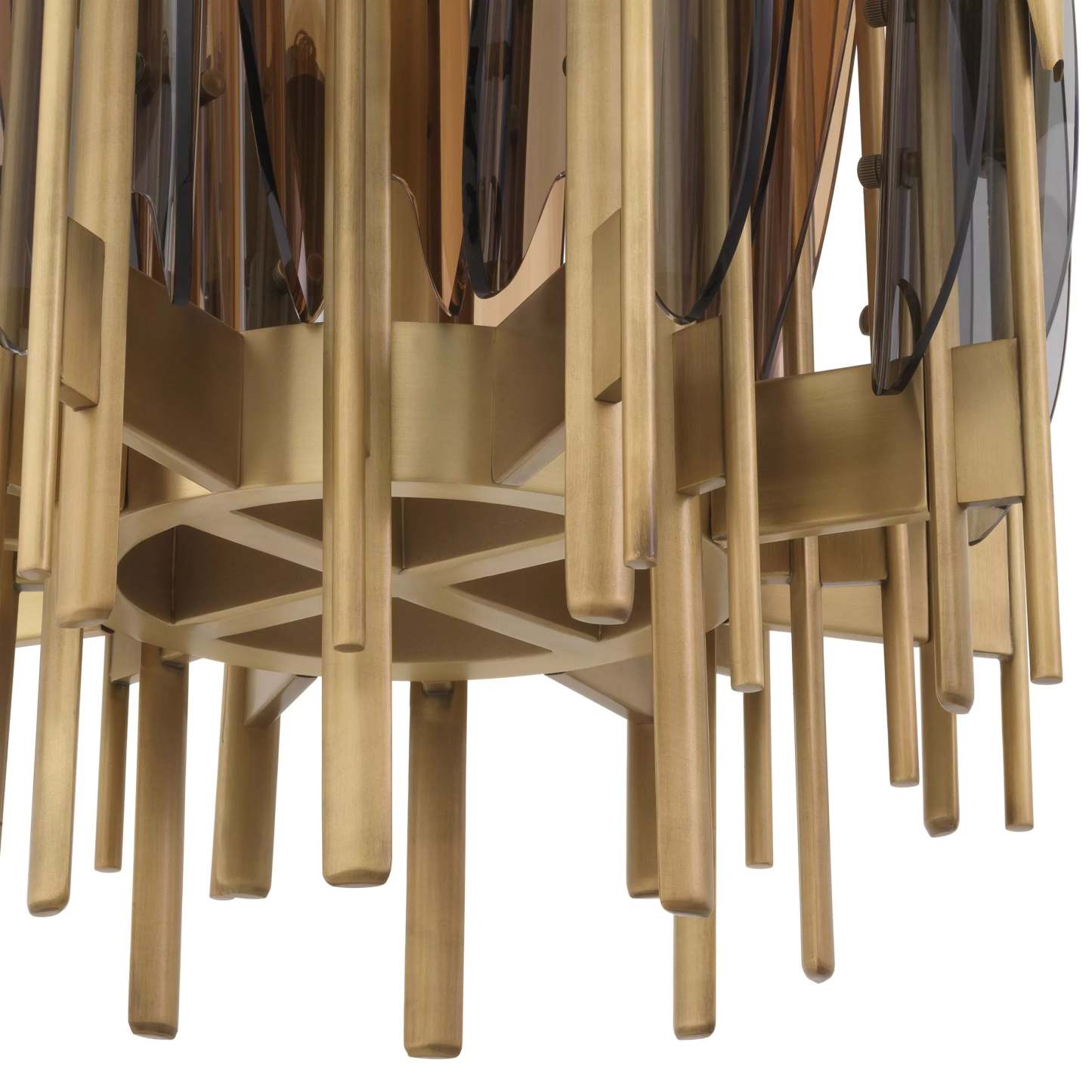 Sky Vertical Modern Brass Chandelier [Antique Brass/Bronze Highlight Finish) - Eichholtz-Sylvia Space