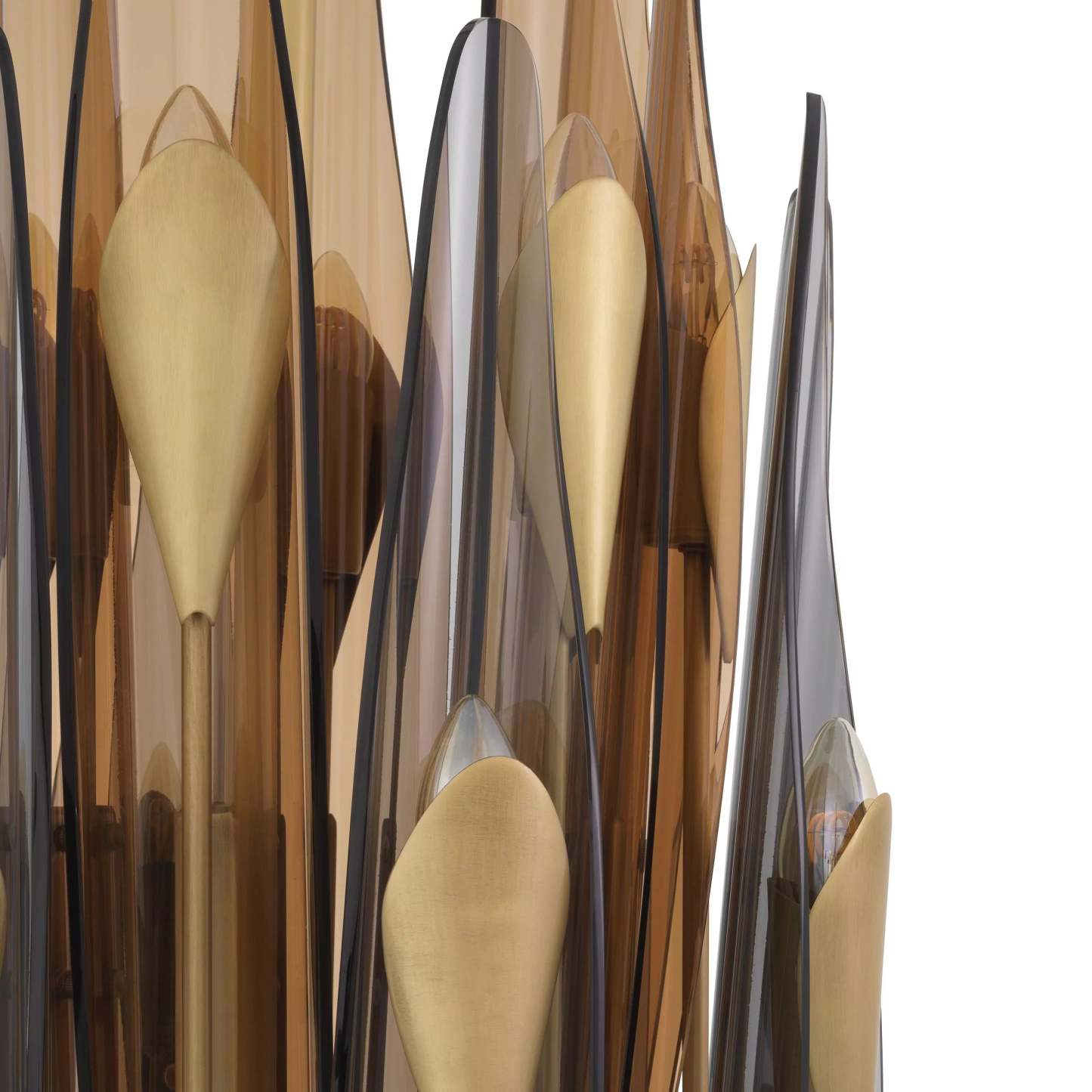 Sky Vertical Modern Brass Chandelier [Antique Brass/Bronze Highlight Finish) - Eichholtz-Sylvia Space
