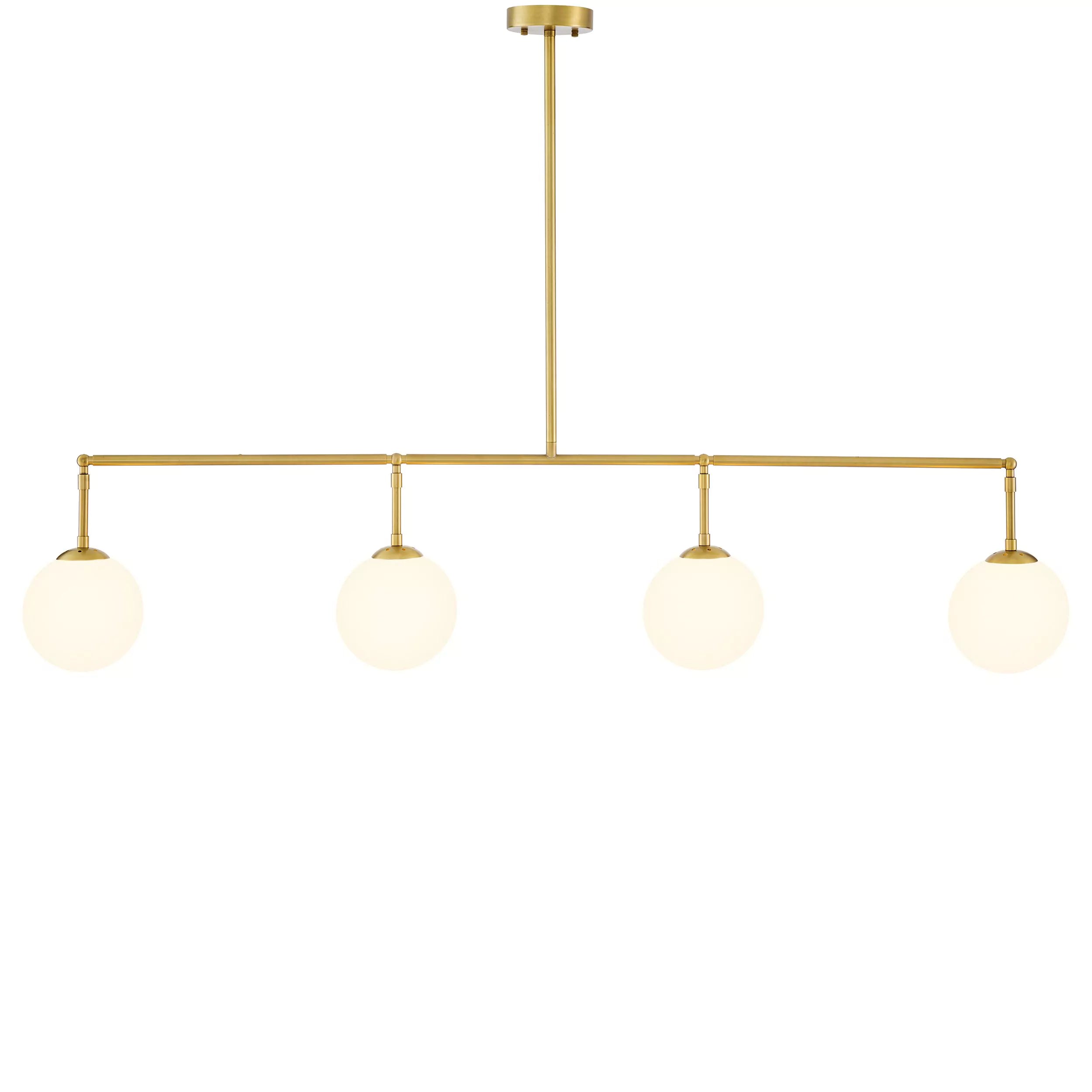 Tara Modern Brass Chandelier - (Antique Brass Finish | White Glass) - Eichholtz-Sylvia Space