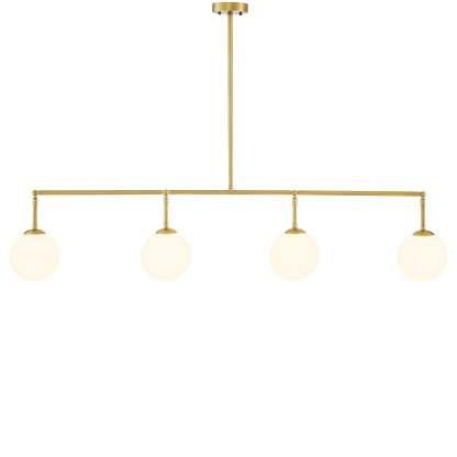 Tara Modern Brass Chandelier - (Antique Brass Finish | White Glass) - Eichholtz-Sylvia Space