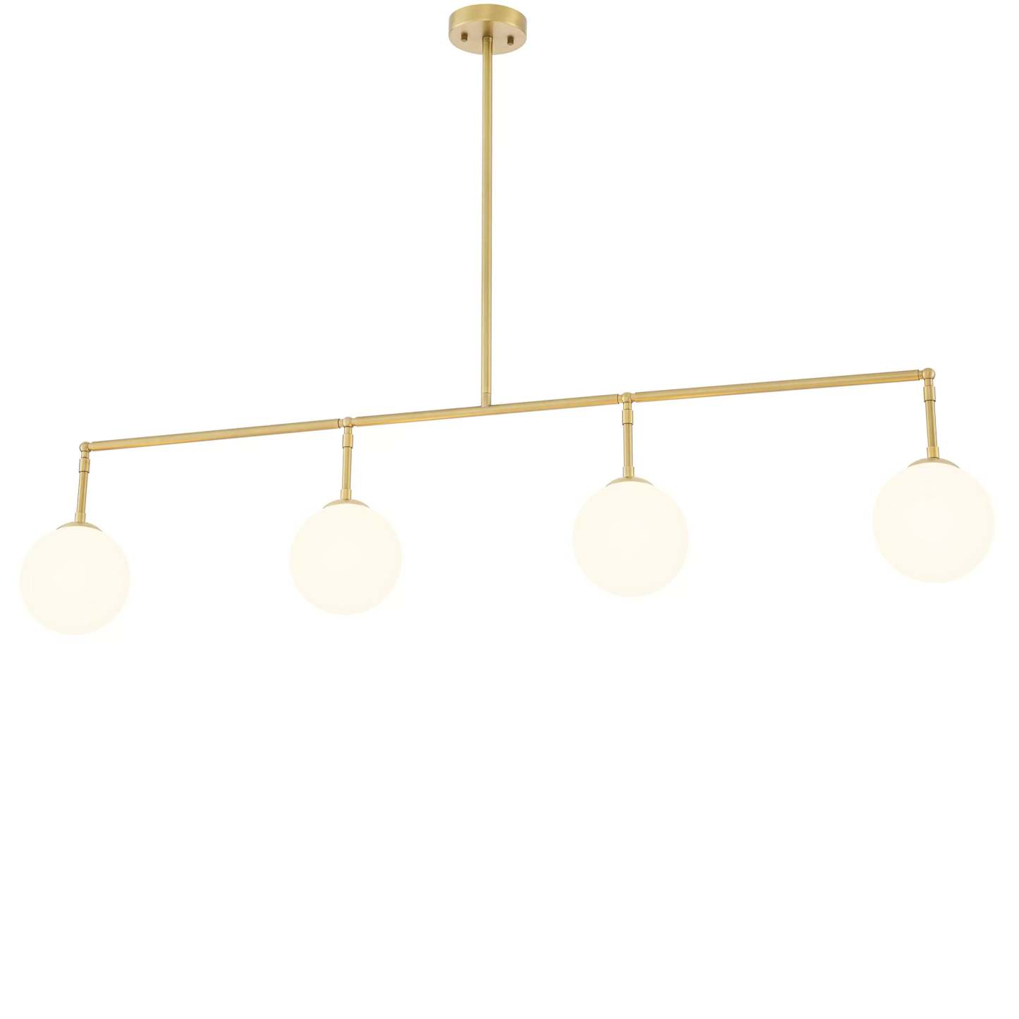 Tara Modern Brass Chandelier - (Antique Brass Finish | White Glass) - Eichholtz-Sylvia Space