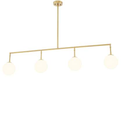 Tara Modern Brass Chandelier - (Antique Brass Finish | White Glass) - Eichholtz-Sylvia Space