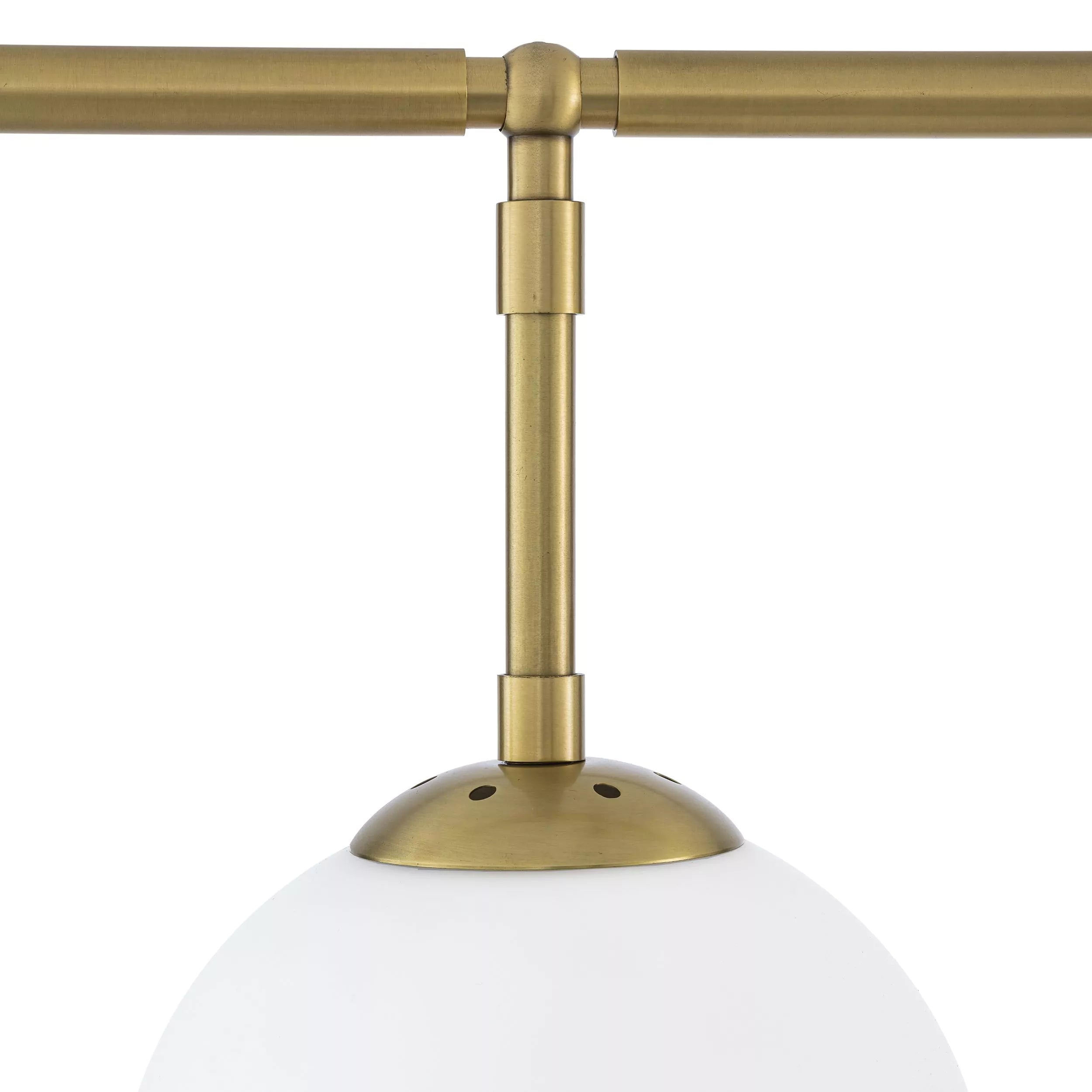 Tara Modern Brass Chandelier - (Antique Brass Finish | White Glass) - Eichholtz-Sylvia Space