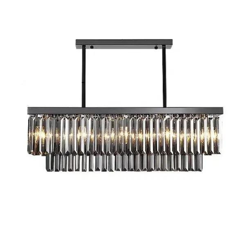 47" Smoke Grey Crystal Dining Room Chandelier-Sylvia Space