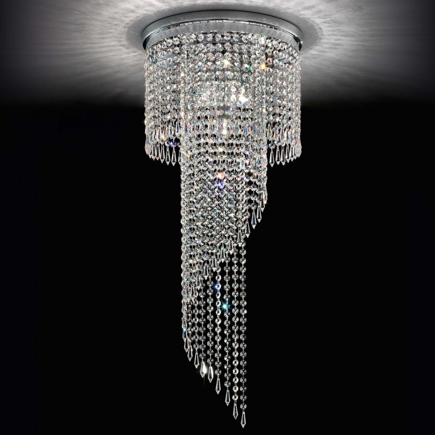 VE840/PL66 6-Light Flush Mount Modern Glass Chandelier - Masiero-Sylvia Space