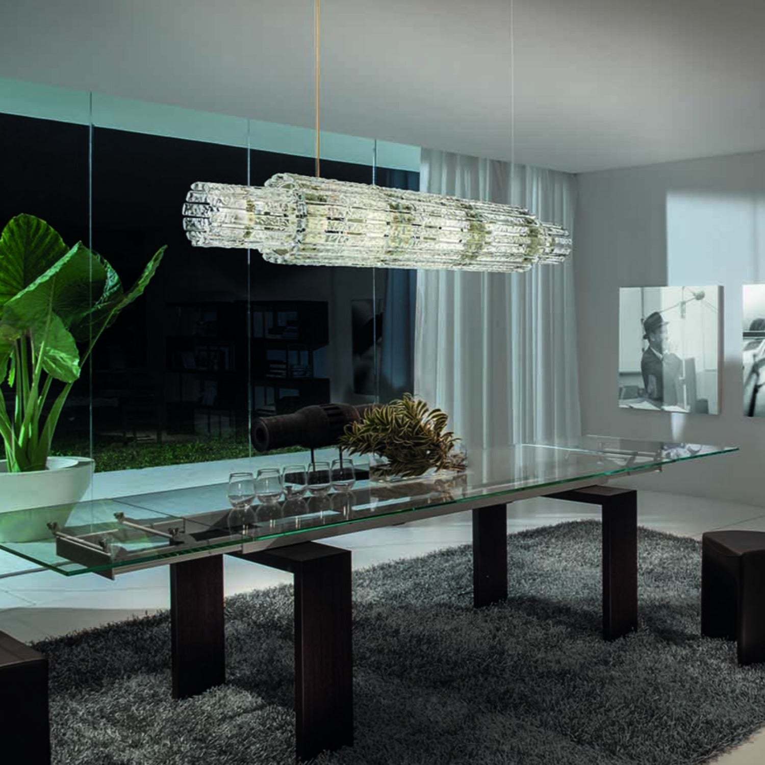 Vegas BIL 90/140/180 | LED Glass Modern Chandelier - Masiero-Sylvia Space