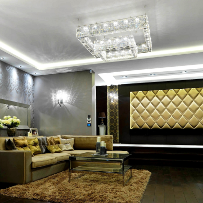 Victory Rectangle Modern Glass Chandelier - Luchiante.-Sylvia Space