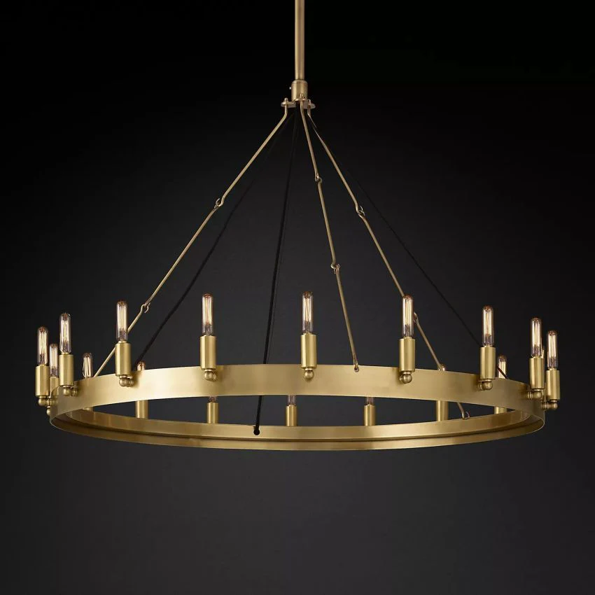 Caminy Vintage Filament Round Chandelier 38"