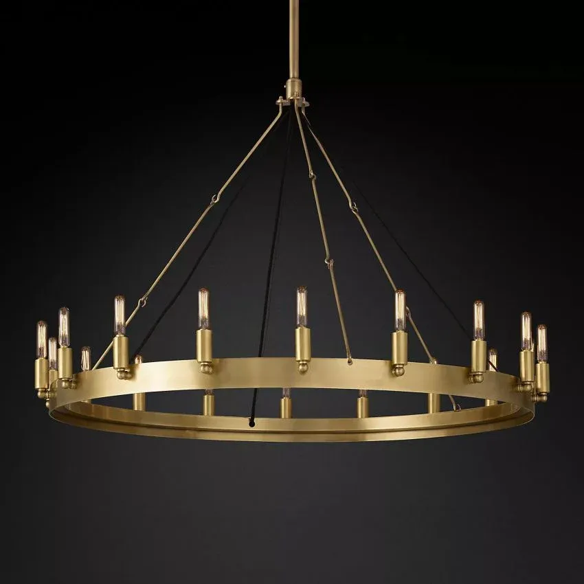 Camin Vintage Filament Round Chandelier 38"