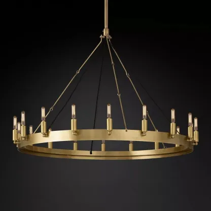 Caminy Vintage Filament Round Chandelier 38"