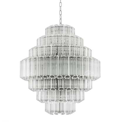 Vittoria L Modern Glass Chandelier - [Nickel] - Eichholtz-Sylvia Space