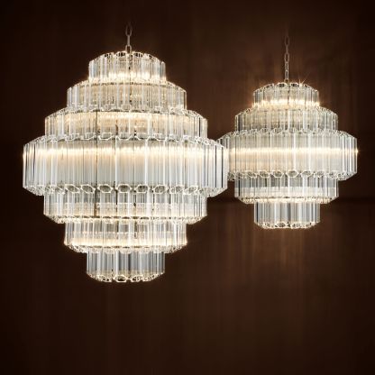 Vittoria L Modern Glass Chandelier - [Nickel] - Eichholtz-Sylvia Space