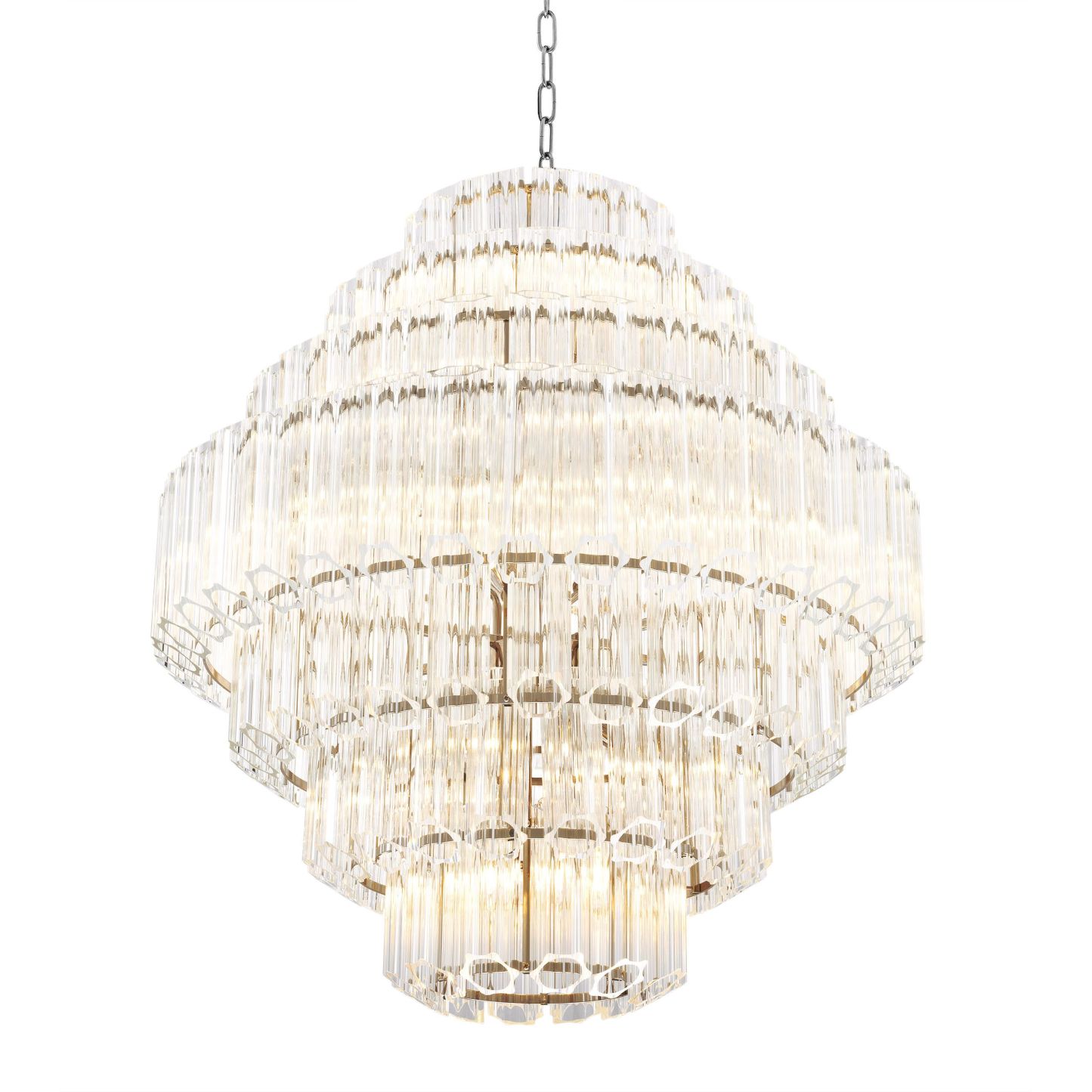 Vittoria L Modern Glass Chandelier - [Nickel] - Eichholtz-Sylvia Space