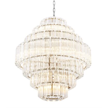 Vittoria L Modern Glass Chandelier - [Nickel] - Eichholtz-Sylvia Space