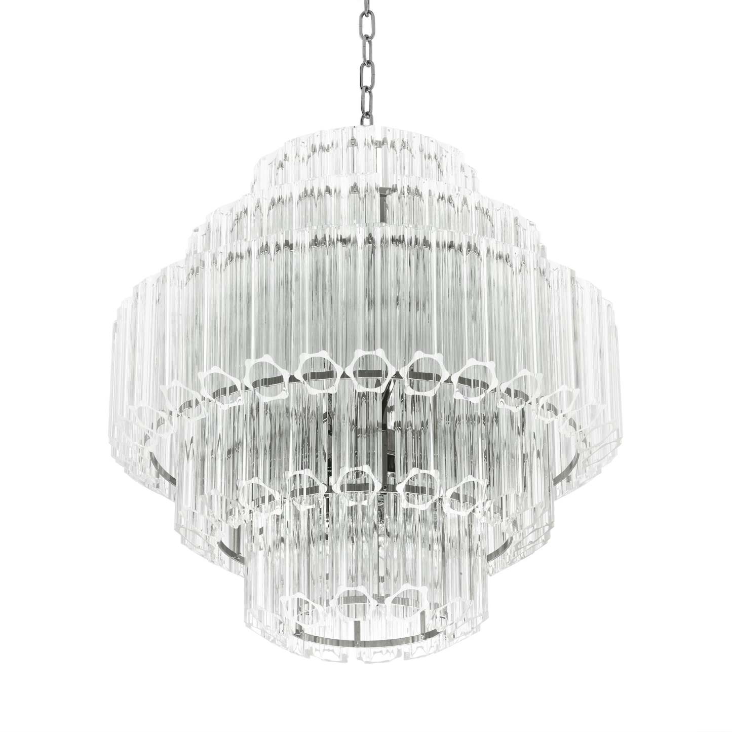 Vittoria S Modern Glass Chandelier - [Nickel] - Eichholtz-Sylvia Space