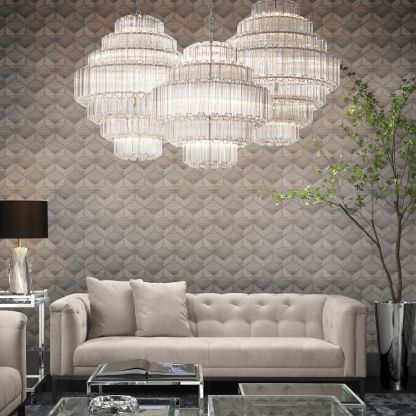 Vittoria S Modern Glass Chandelier - [Nickel] - Eichholtz-Sylvia Space