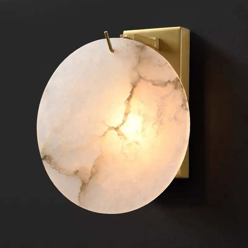 Alabaster Round Wall Sconce For Bedroom