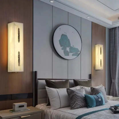 Real Alabaster Wall Sconces Living Room