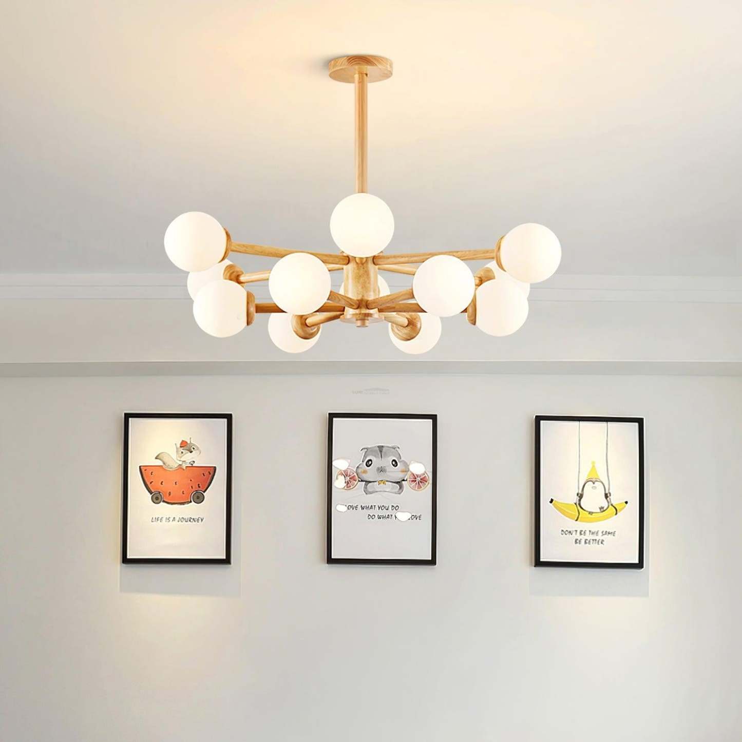 Kozan Wooden Chandelier with 6/8/10/12 heads-Sylvia Space