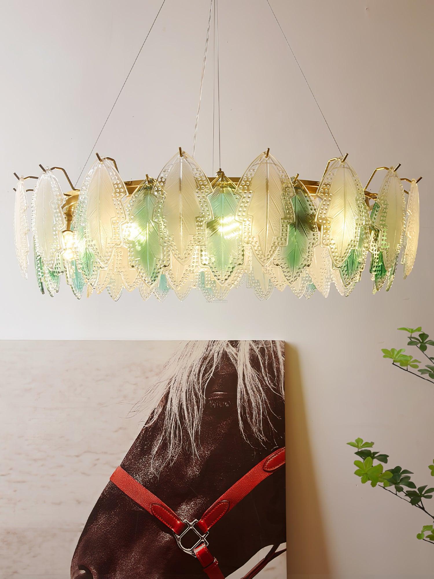 Maple Leaf Type Glass Chandelier-Sylvia Space